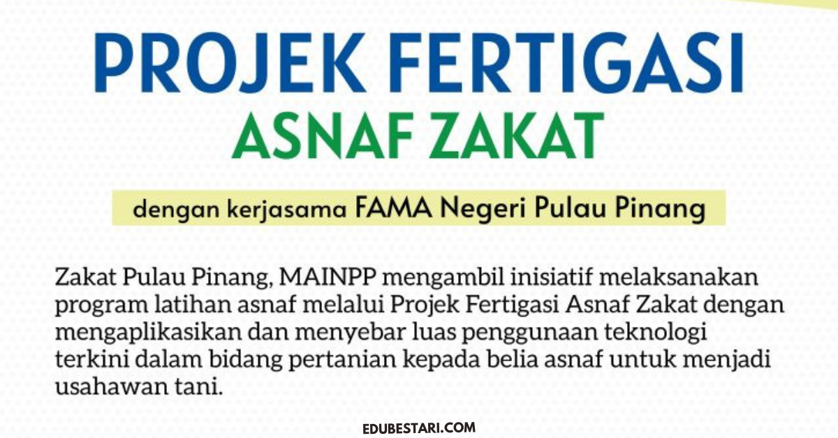 Tawaran Program Latihan Projek Fetigasi Asnaf Zakat MAINPP Dengan Kerjasama FAMA