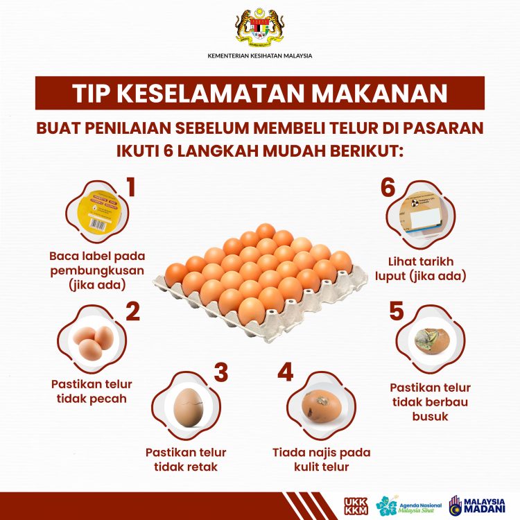 Kementerian Kesihatan Malaysia (KKM) Kongsi 6 Tips Beli Telur Di ...