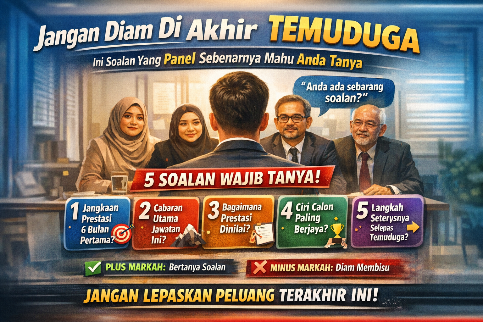 Anda Ada Soalan? Sila Guna 32 Soalan Bernas Ini Di Akhir Sesi Temuduga. Pasti Dapat Kerja!