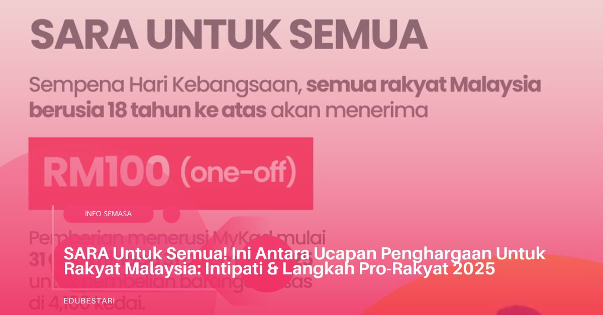 SARA Untuk Semua! Ini Antara Ucapan Penghargaan Untuk Rakyat Malaysia: Intipati & Langkah Pro-Rakyat 2025