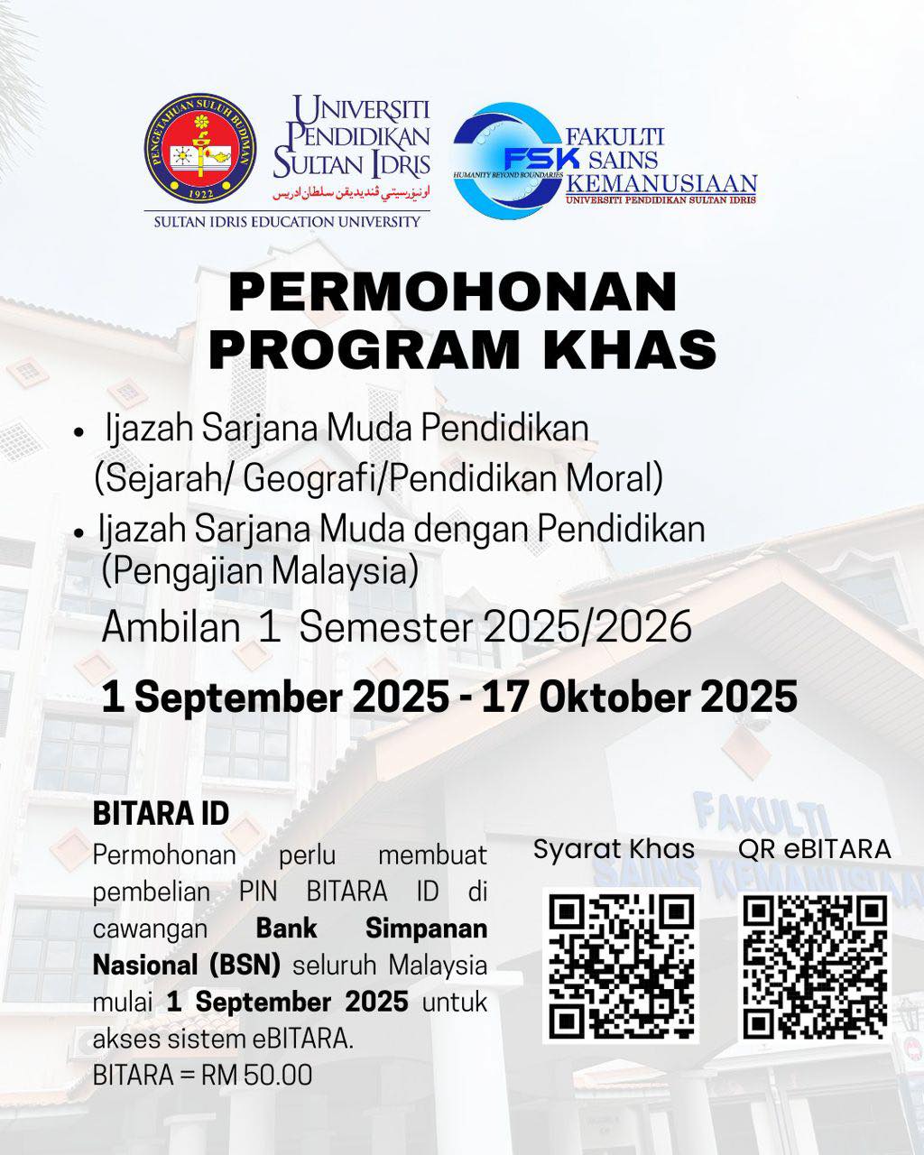 Program Di Upsi Permohonan Program Khas UPSI 2025/2026 Kini Dibuka – Laluan Istimewa Ke ...