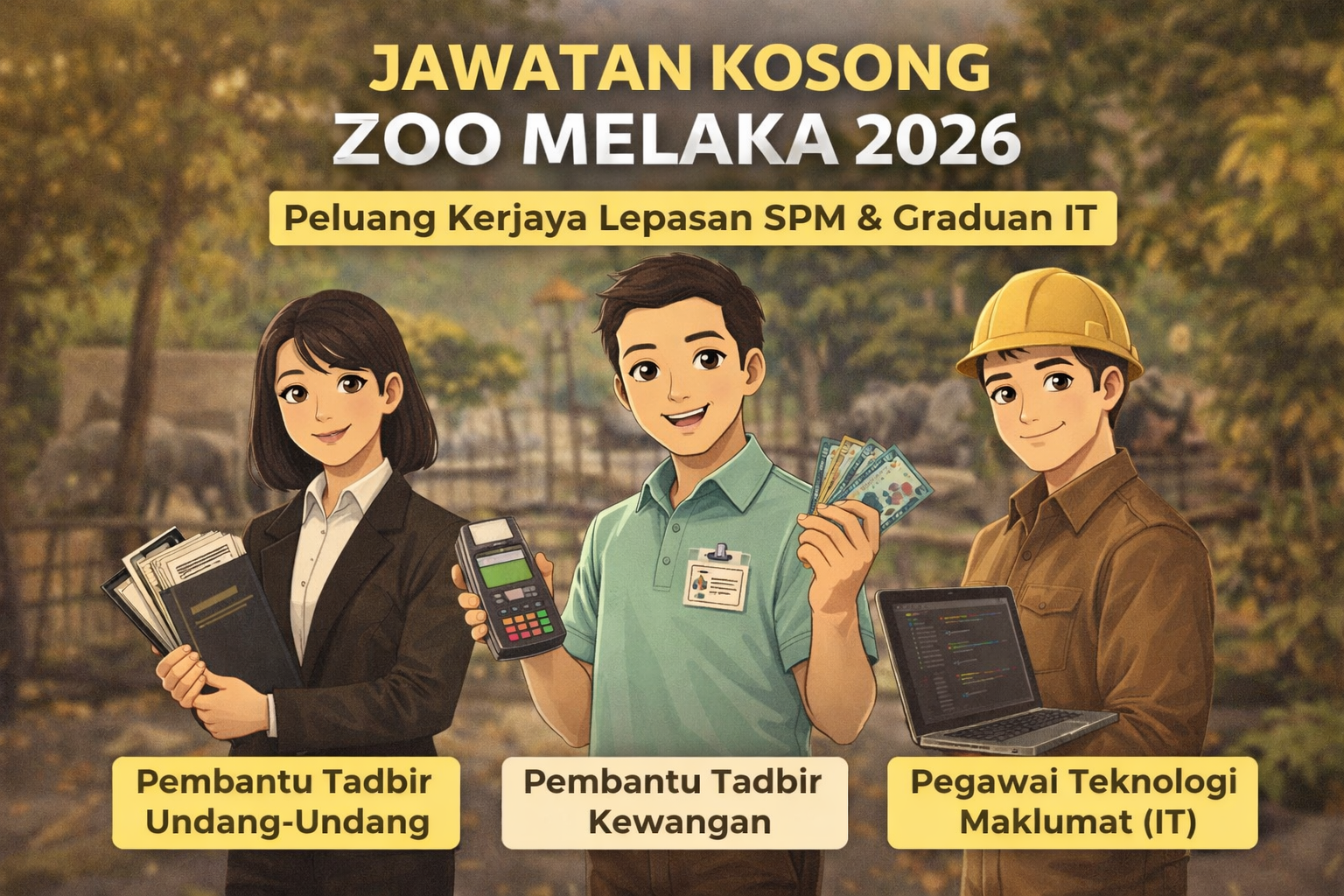 Jawatan Kosong Zoo Melaka 2026: Peluang Kerjaya Lepasan SPM & Graduan IT