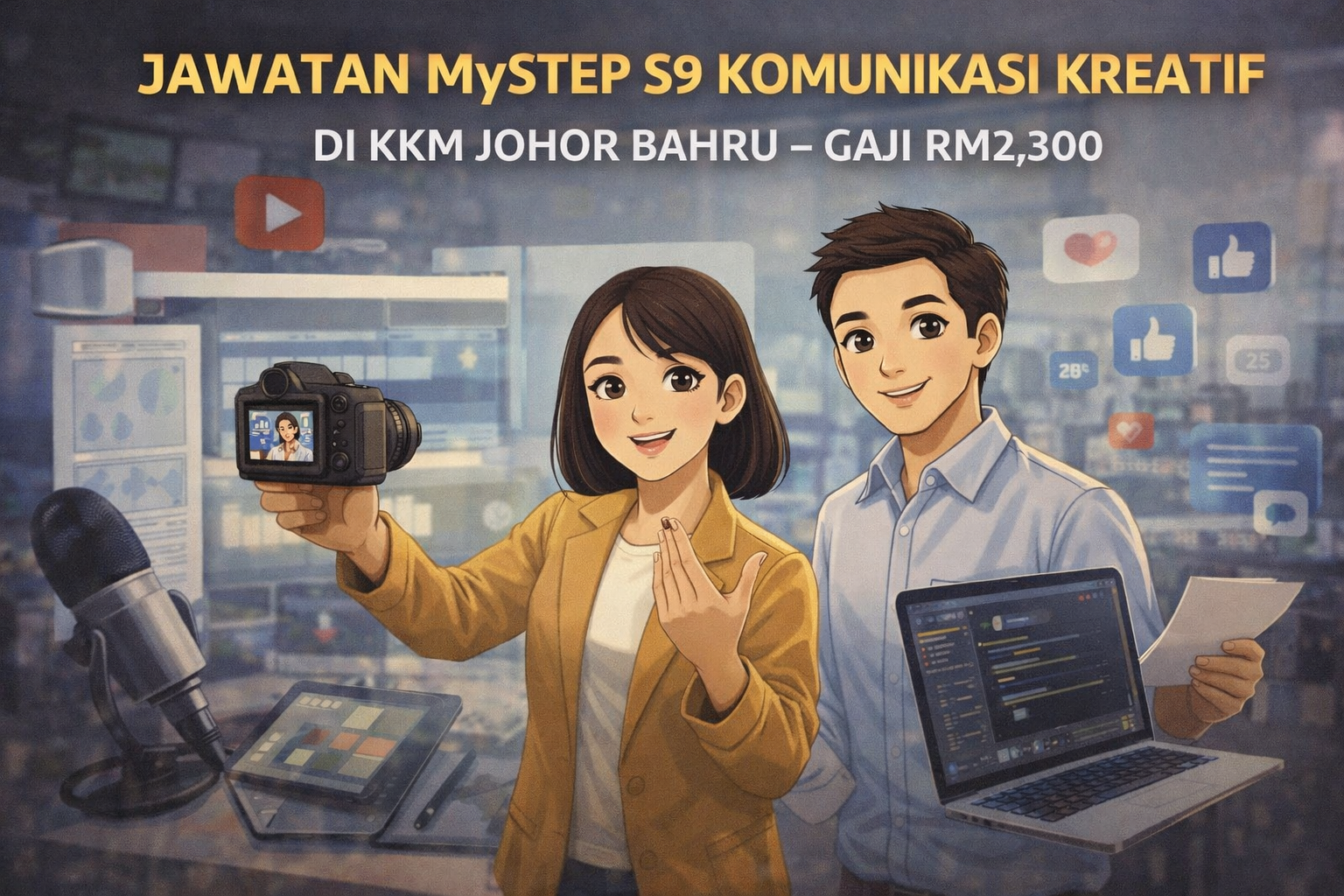 Jawatan MySTEP S9 Komunikasi Kreatif di KKM Johor Bahru – Gaji RM2,300