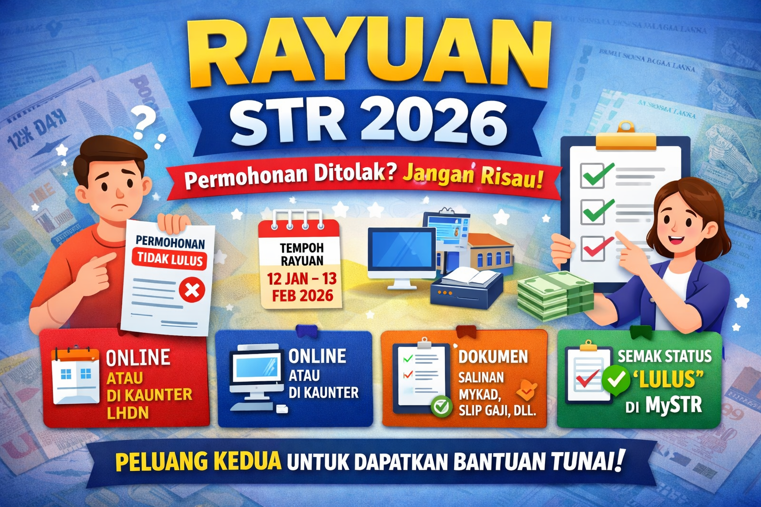 Rayuan STR 2026: Panduan Lengkap Jika Permohonan Ditolak (Online & Manual)