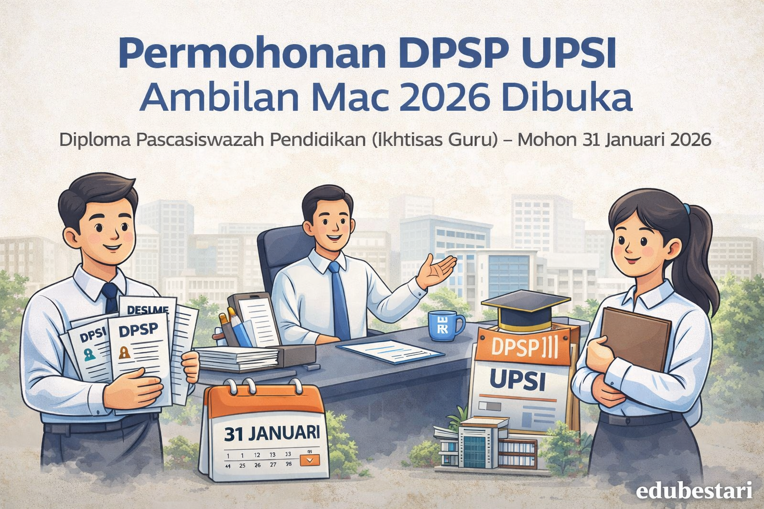 Permohonan DPSP UPSI Ambilan Mac 2026 Dibuka
