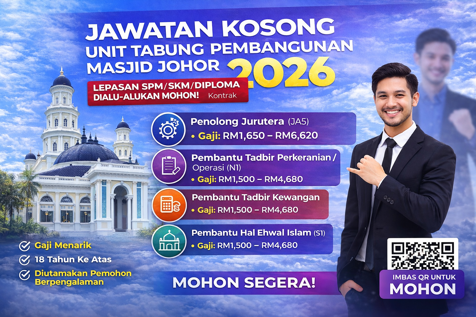 Jawatan Kosong Unit Tabung Pembangunan Masjid Johor 2026