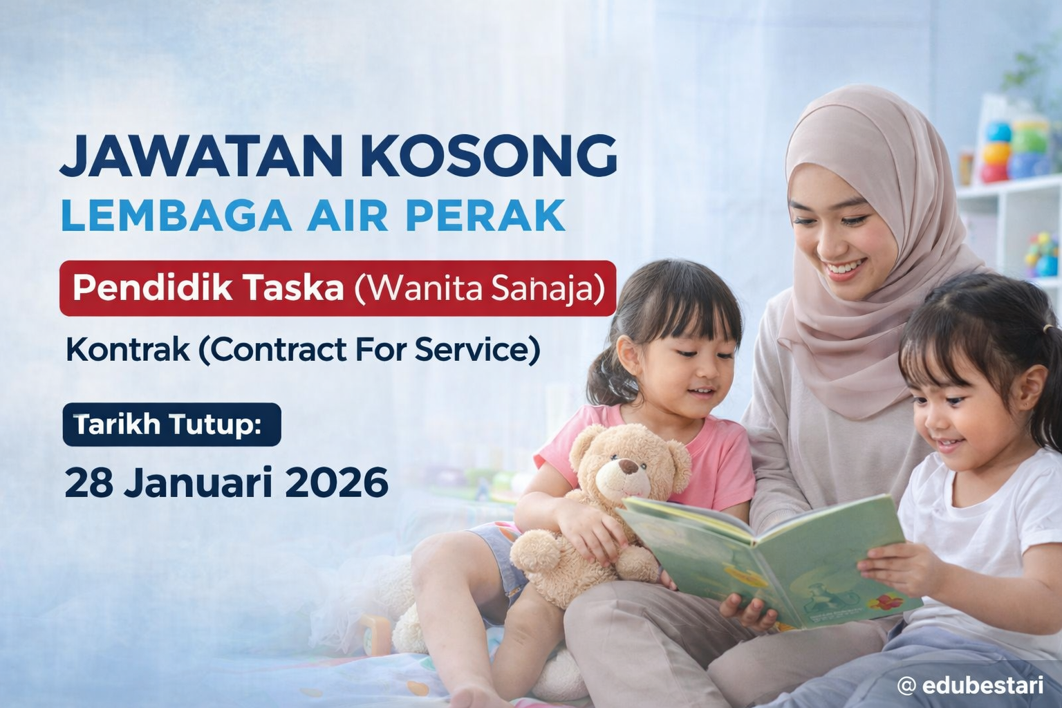 Jawatan Kosong Pendidik Taska (Wanita Sahaja) di Lembaga Air Perak