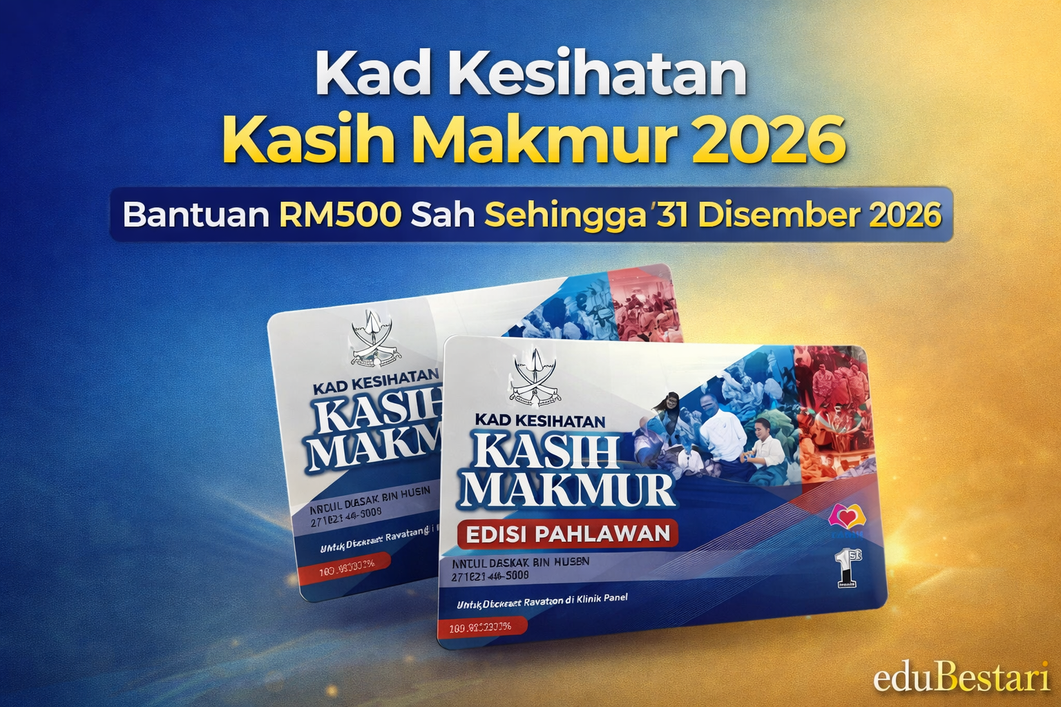 Kad Kesihatan Kasih Makmur 2026: Bantuan RM500 Sah Digunakan Sehingga 31 Disember