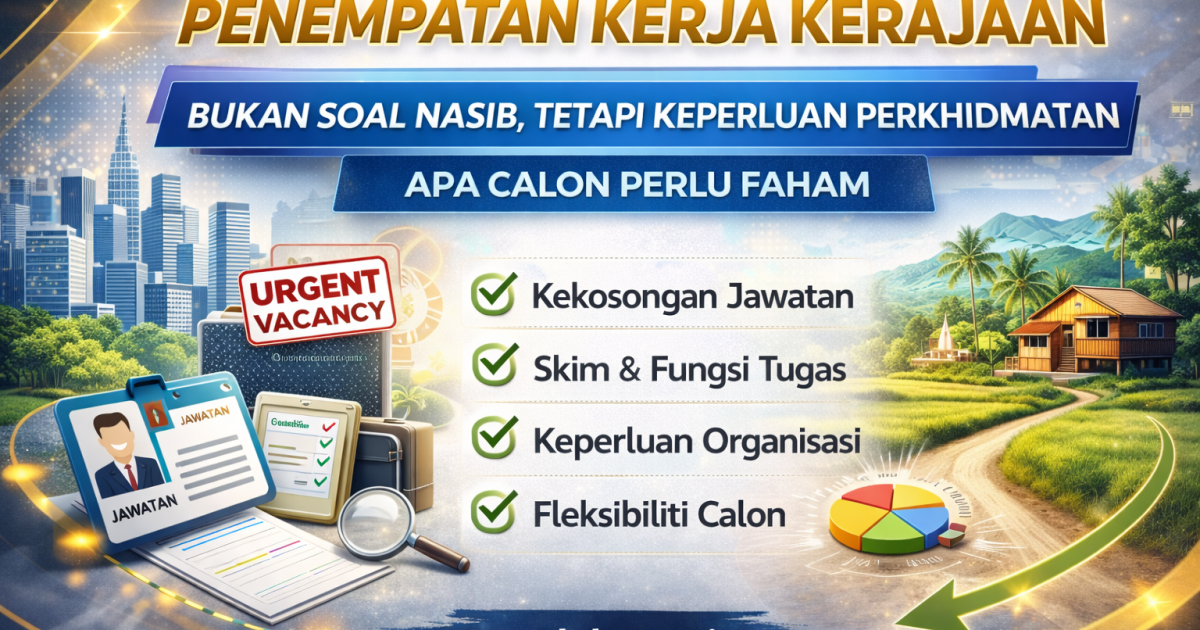 Penempatan Kerja Kerajaan: Bukan Soal Nasib, Tetapi Keperluan Perkhidmatan