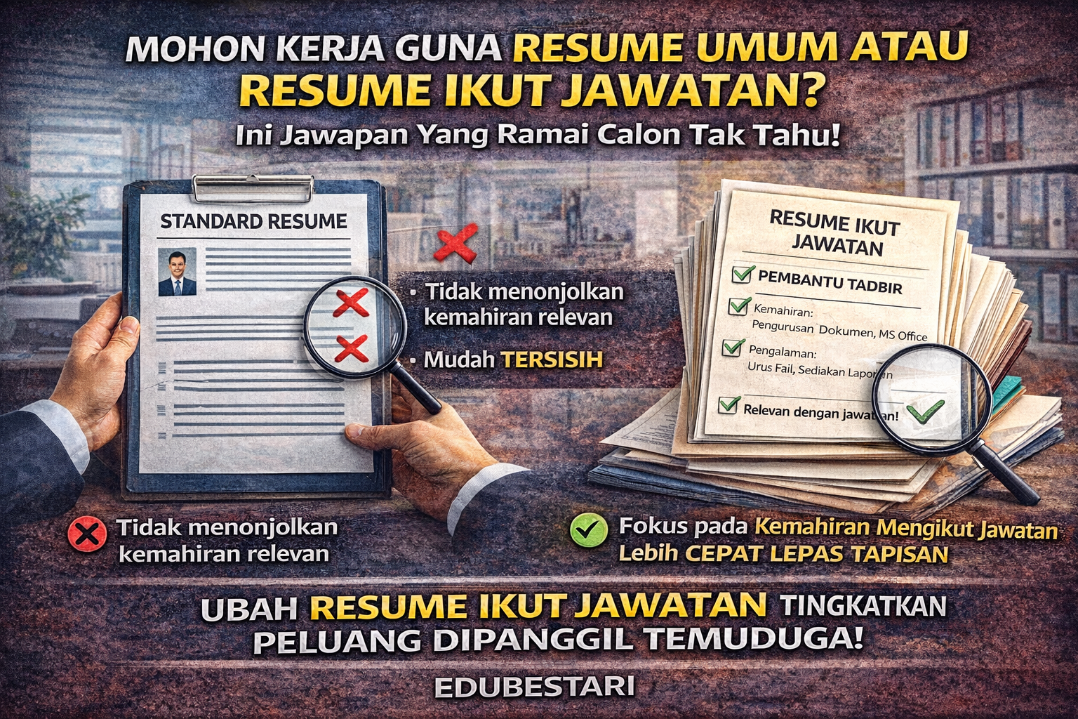 Mohon Kerja Guna Resume Umum Atau Resume Ikut Jawatan? Ini Jawapan Yang Ramai Calon Tak Tahu