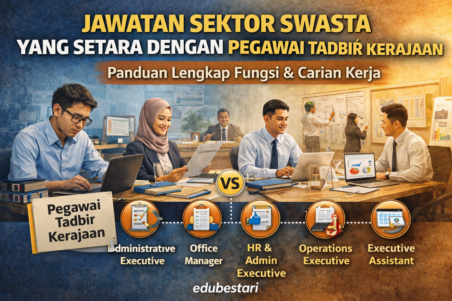 Jawatan Sektor Swasta Yang Setara Dengan Pegawai Tadbir Kerajaan (Panduan Lengkap Fungsi & Carian Kerja)