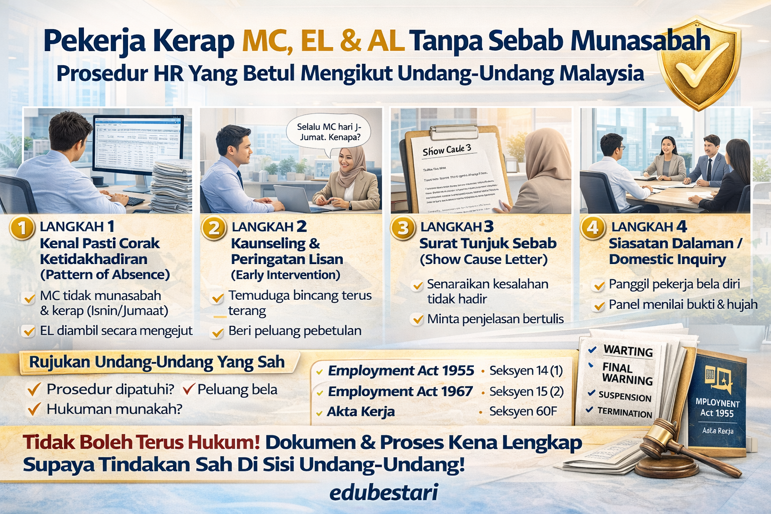 Pekerja Kerap MC, EL & AL Tanpa Sebab Munasabah: Prosedur HR Yang Betul Mengikut Undang-Undang Malaysia