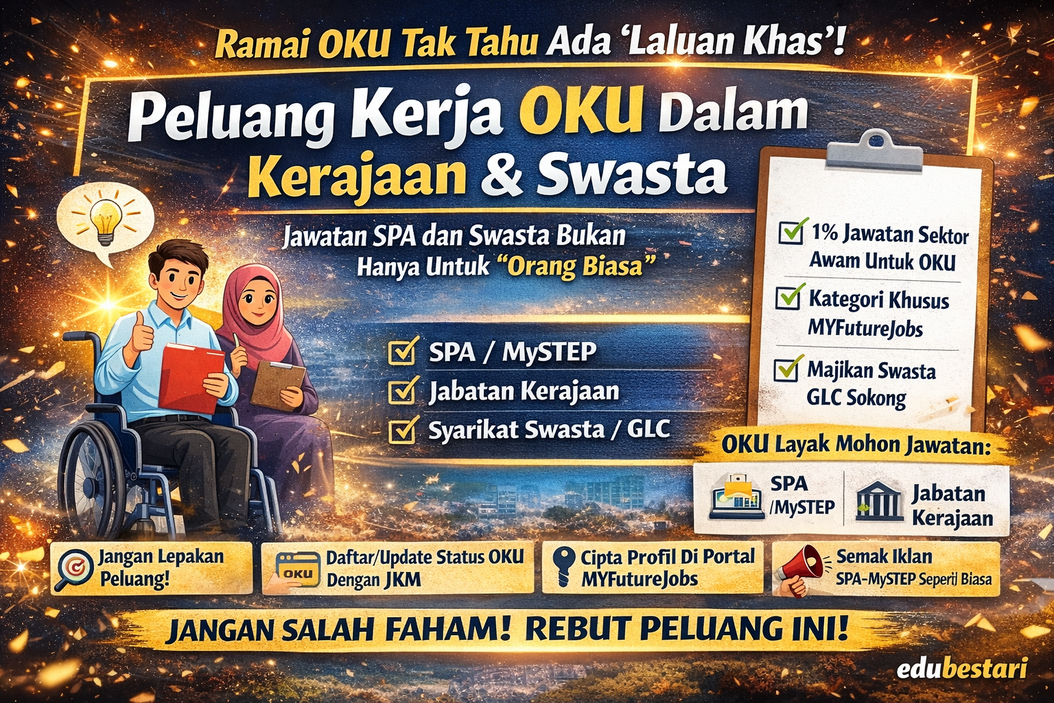 Peluang Kerja OKU Dalam Kerajaan & Swasta: Ramai Tak Tahu Sebenarnya Ada Laluan Khas