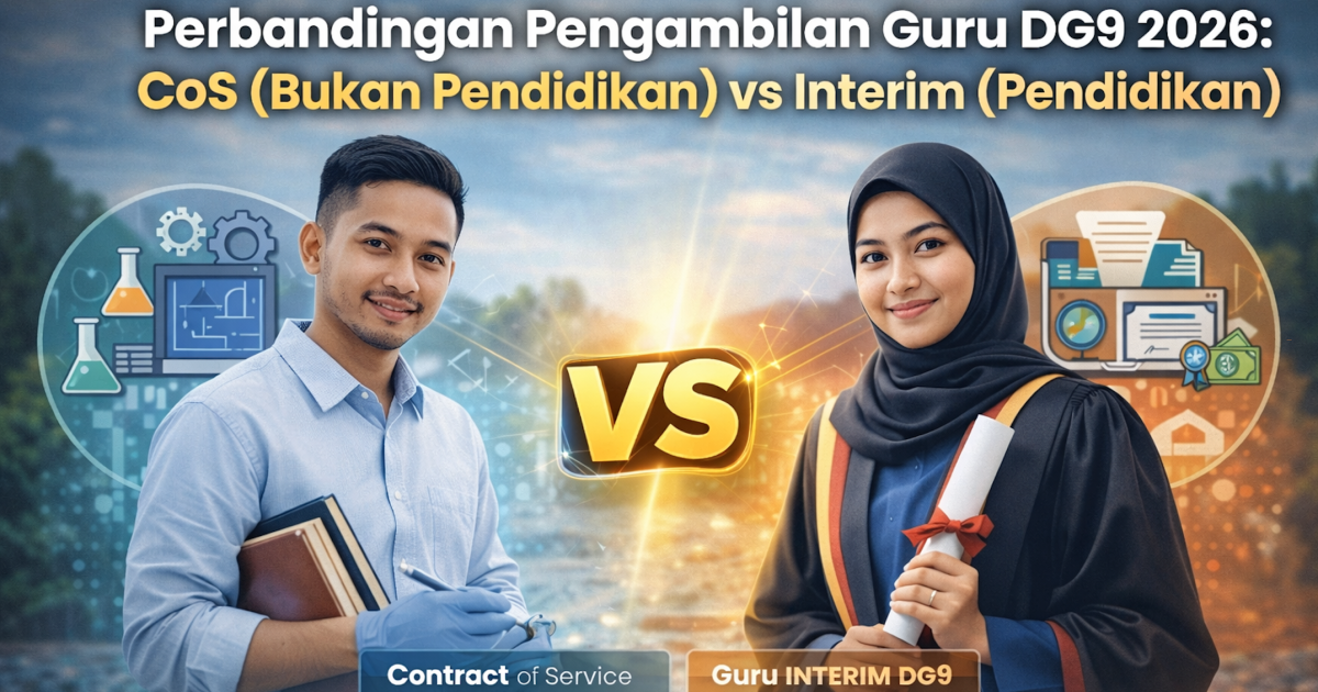 Perbandingan Pengambilan Guru DG9 2026: CoS (Bukan Pendidikan) vs Interim (Pendidikan)