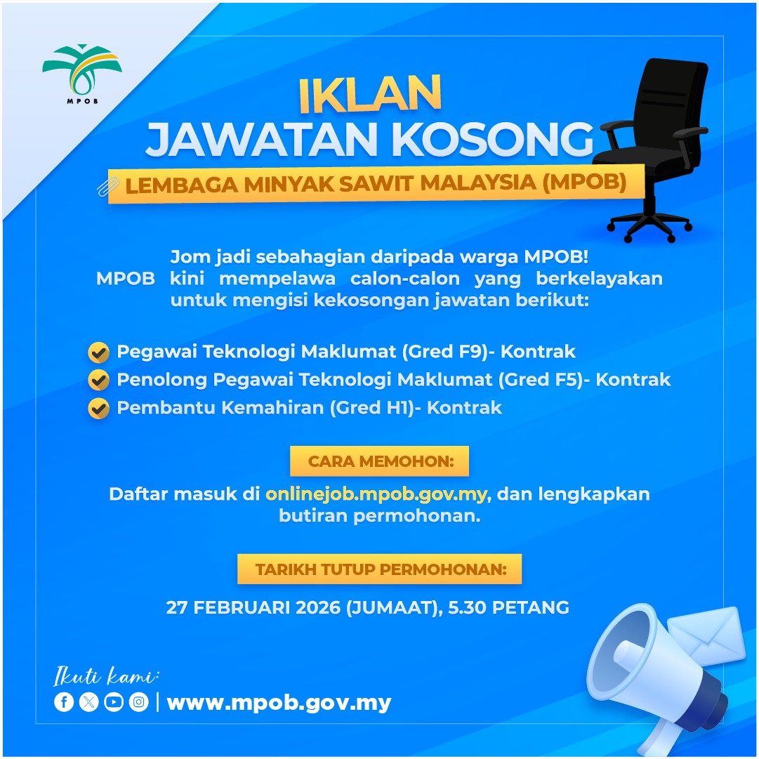 Impac Mpob Jawatan Kosong Lembaga Minyak Sawit Malaysia (MPOB): Pelbagai Jawatan ...