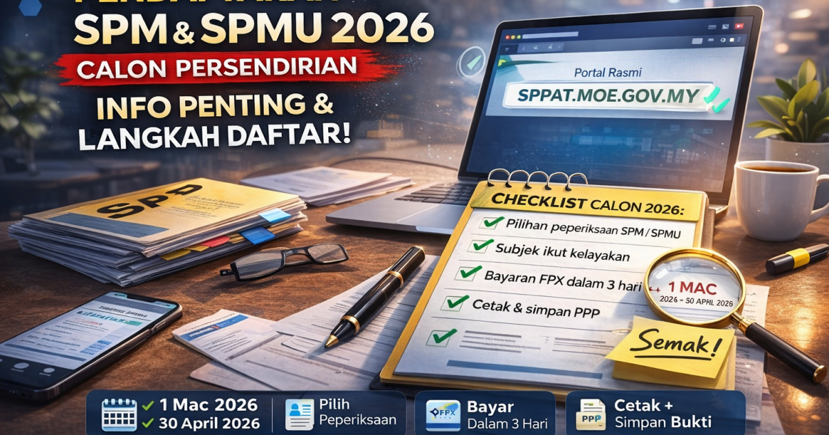Pendaftaran SPM & SPMU 2026 Calon Persendirian: Panduan Lengkap, Tarikh, Syarat & Langkah Daftar