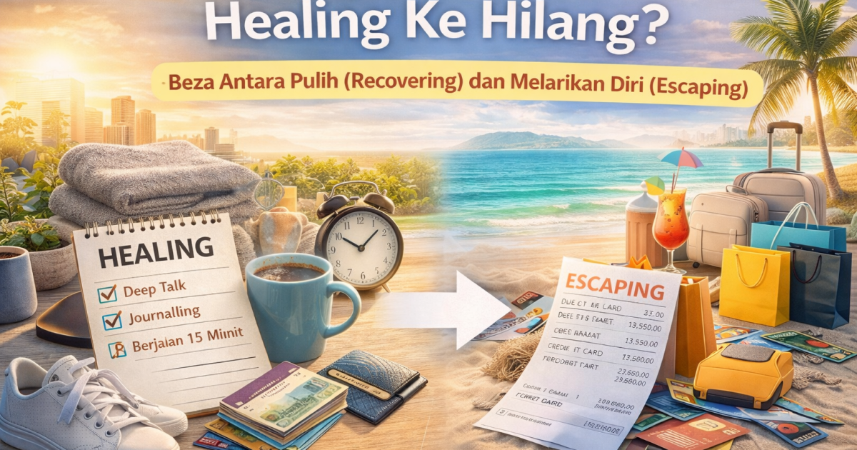 Healing Ke Hilang? Beza Antara Pulih (Recovering) dan Melarikan Diri (Escaping)