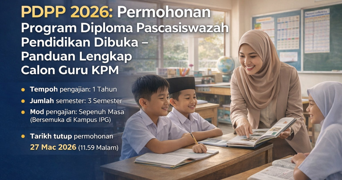 PDPP 2026: Permohonan Program Diploma Pascasiswazah Pendidikan Dibuka – Panduan Lengkap Calon Guru KPM