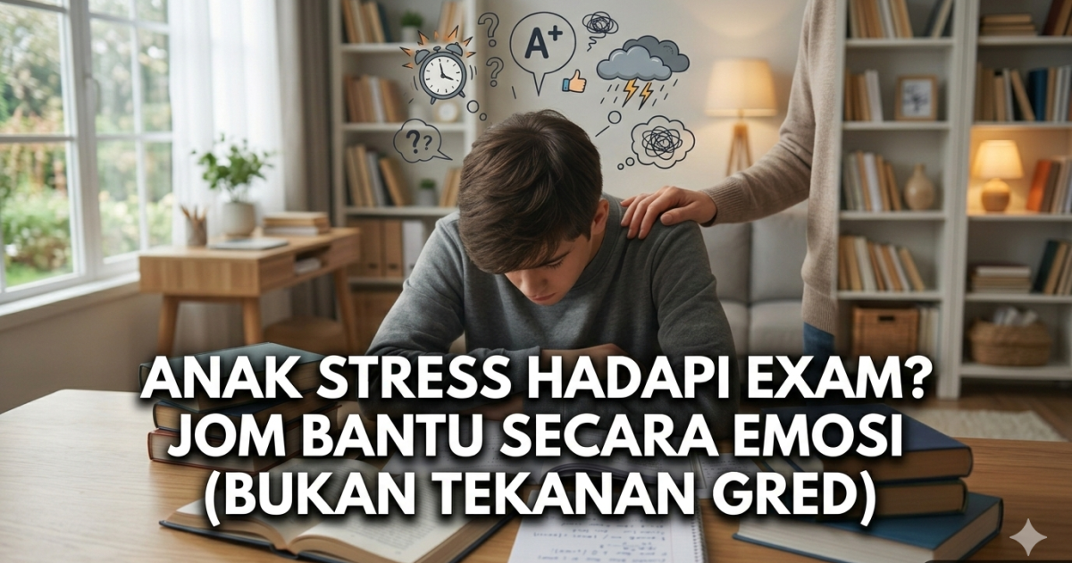 Anak Stress Hadapi Exam? Ini 5 Cara Ibu Bapa Beri Sokongan Emosi (Bukan Tekanan Gred!)