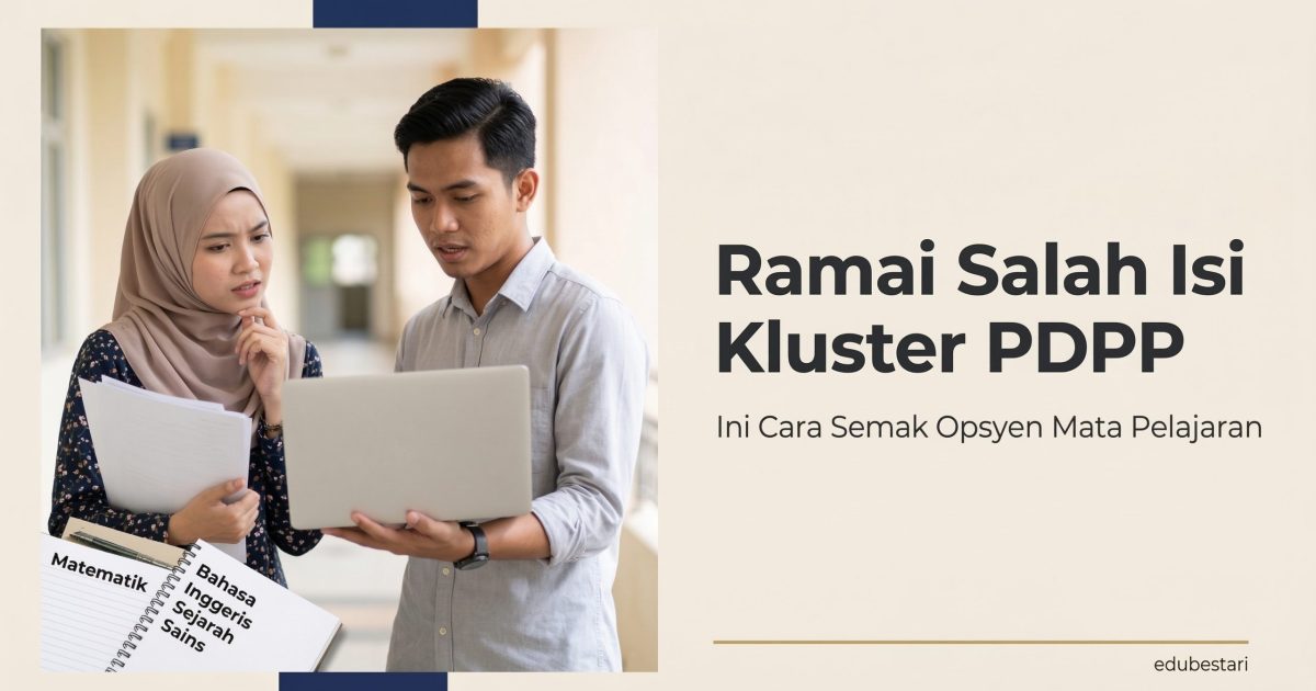 Ramai Salah Isi Kluster PDPP! Ini Cara Semak Opsyen Mata Pelajaran Sebelum Mohon