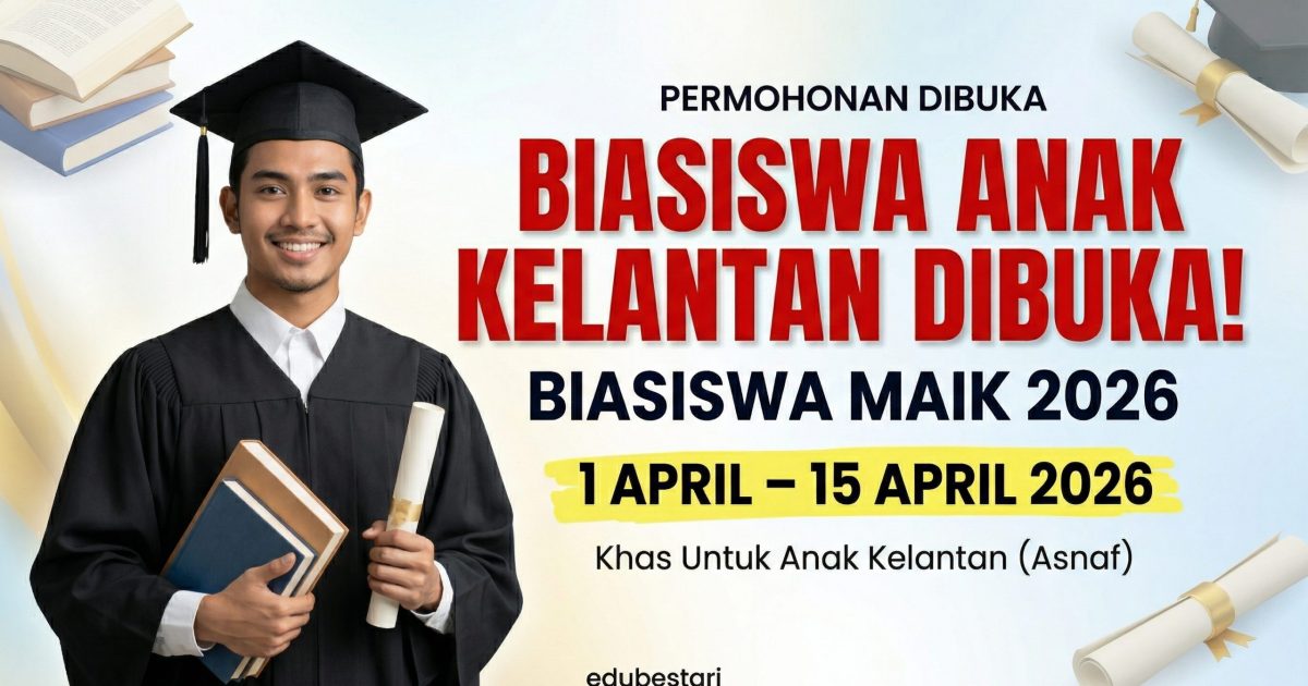 Biasiswa Pendidikan Dalam Negara (BPDN) MAIK 2026 Dibuka: Cara Mohon & Syarat Lengkap