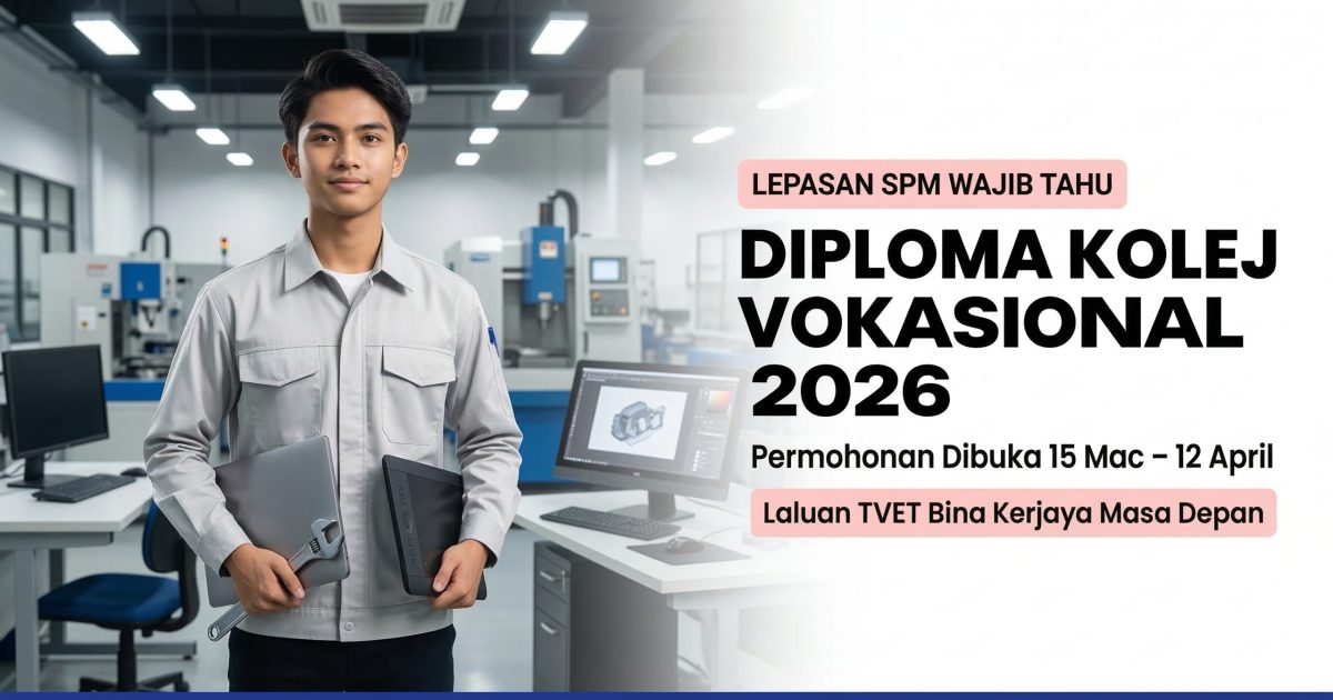 Permohonan Diploma Kolej Vokasional (Lepasan SPM) Ambilan Mei 2026 Dibuka – Mohon Sekarang