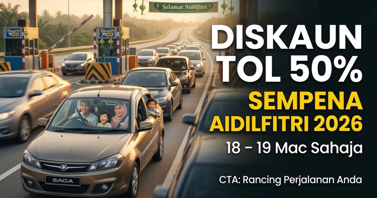 Diskaun Tol 50% Aidilfitri 2026: Tarikh, Syarat & Lebuh Raya Terlibat (Rujukan Rasmi)
