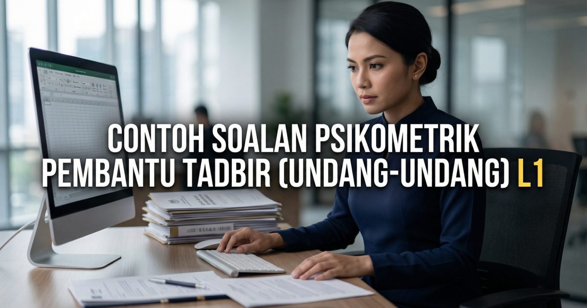 Contoh Soalan Psikometrik Pembantu Tadbir (Undang-Undang) Gred L1: 30 Soalan, Jawapan & Penerangan Lengkap