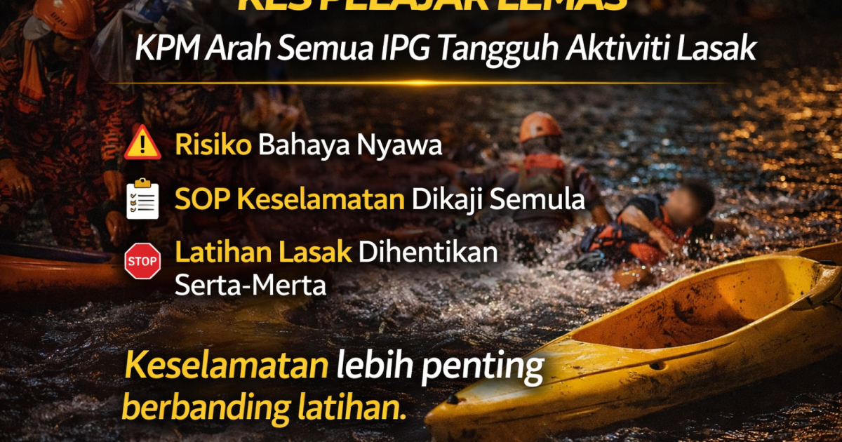 Kes Pelajar Lemas: KPM Arah Semua IPG Tangguh Aktiviti Lasak Serta-Merta