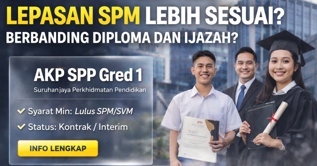 Jawatan AKP SPP Gred 1 2026: Adakah Lepasan SPM Lebih Sesuai Berbanding Diploma Dan Ijazah?
