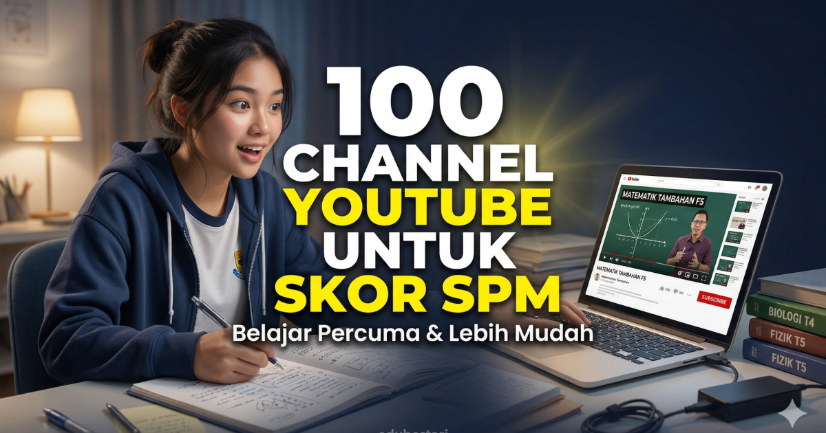 100 YouTube Channel Terbaik Untuk Skor SPM – Senarai Lengkap + Strategi Study Yang Betul