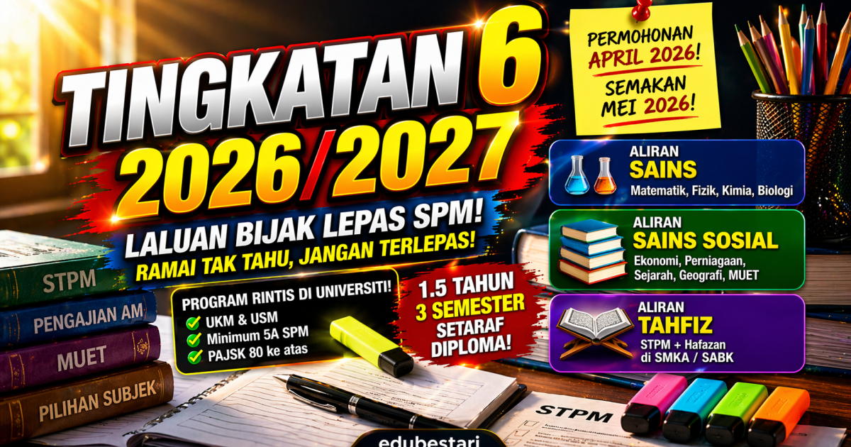 Ramai Tak Tahu! Ini Laluan Tingkatan 6 2026 (STPM) – Pilihan Bijak Lepasan SPM Ke Universiti