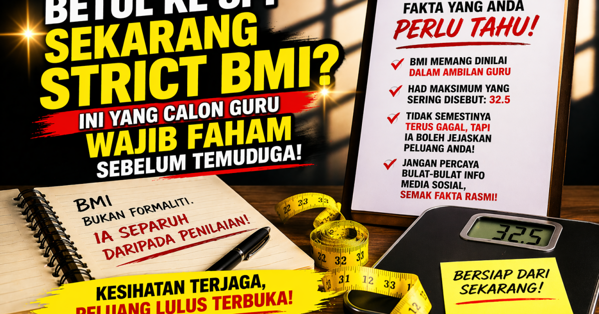 Betul Ke SPP Sekarang Strict BMI? Ini Yang Calon Guru Wajib Faham Sebelum Temuduga