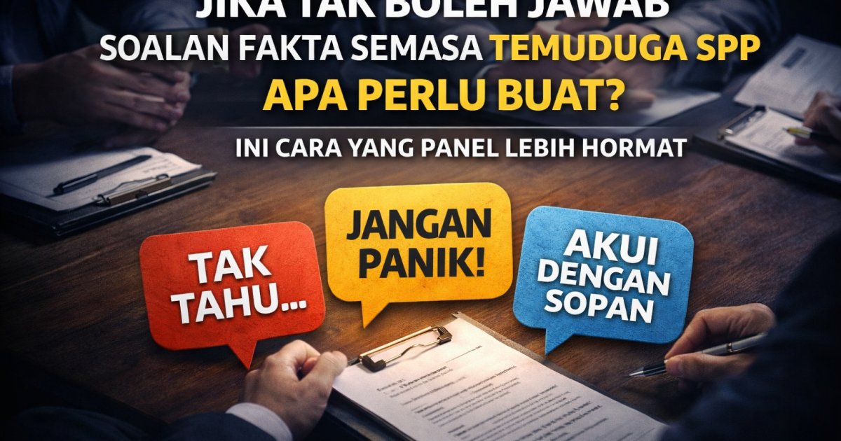 Jika Tak Dapat Jawab Soalan Fakta Semasa Temuduga SPP, Apa Perlu Buat? Ini Cara Yang Panel Lebih Hormat