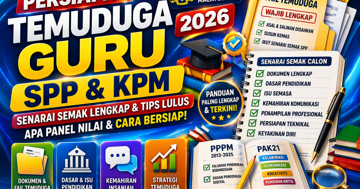 Persiapan Temuduga Guru SPP & KPM 2026: Senarai Semak Lengkap, Apa Panel Nilai & Tips Lulus