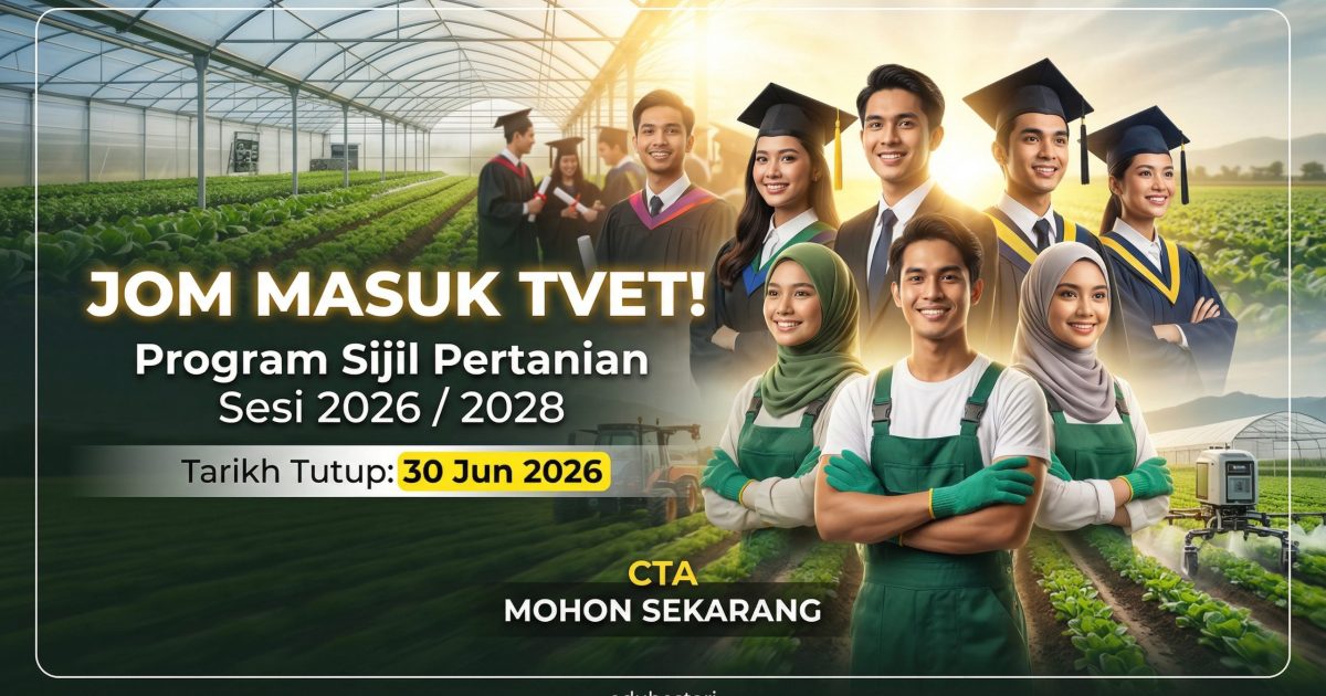 Permohonan TVET Pertanian 2026 Dibuka: Sijil Pertanian Institut Pertanian Semenanjung Malaysia