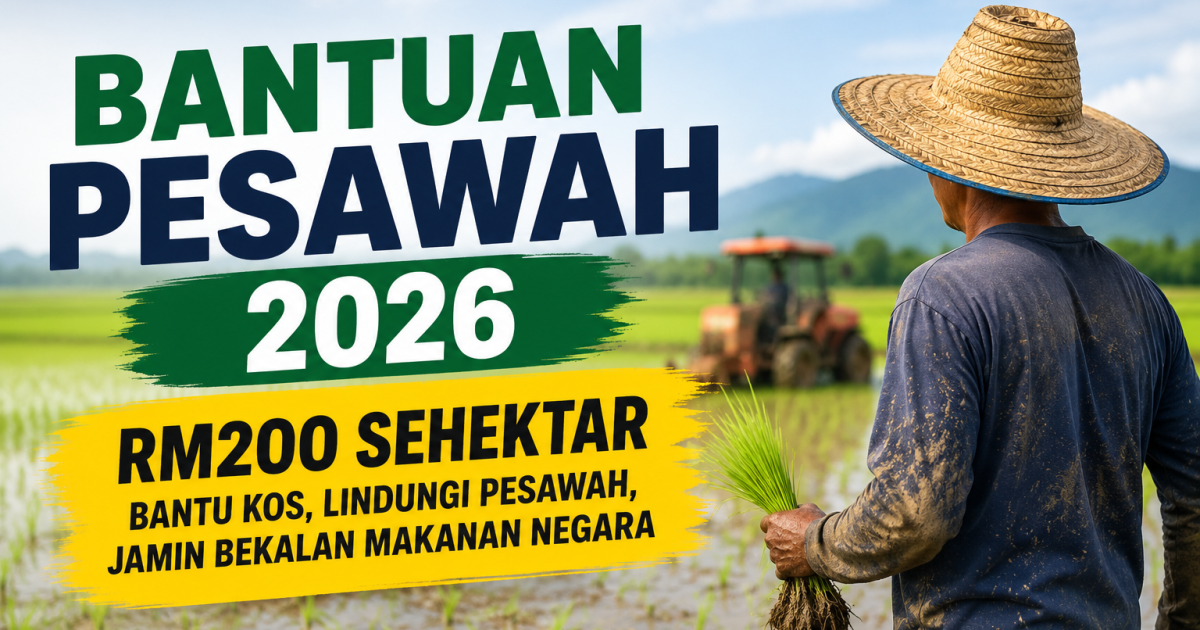 Bantuan Pesawah 2026: Kerajaan Salur RM200 Sehektar & Tingkatkan Insentif Pembajakan Kepada RM300