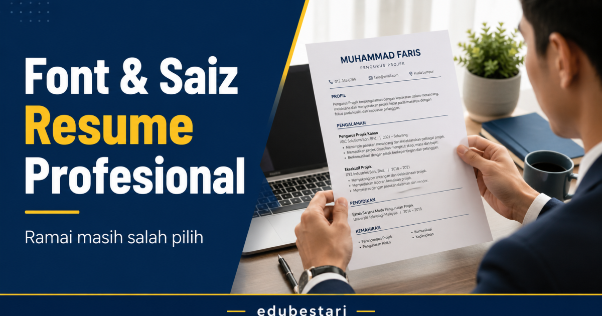 Ramai Salah Buat Resume, Ini Font & Saiz Tulisan Yang Sebenarnya Lebih Profesional