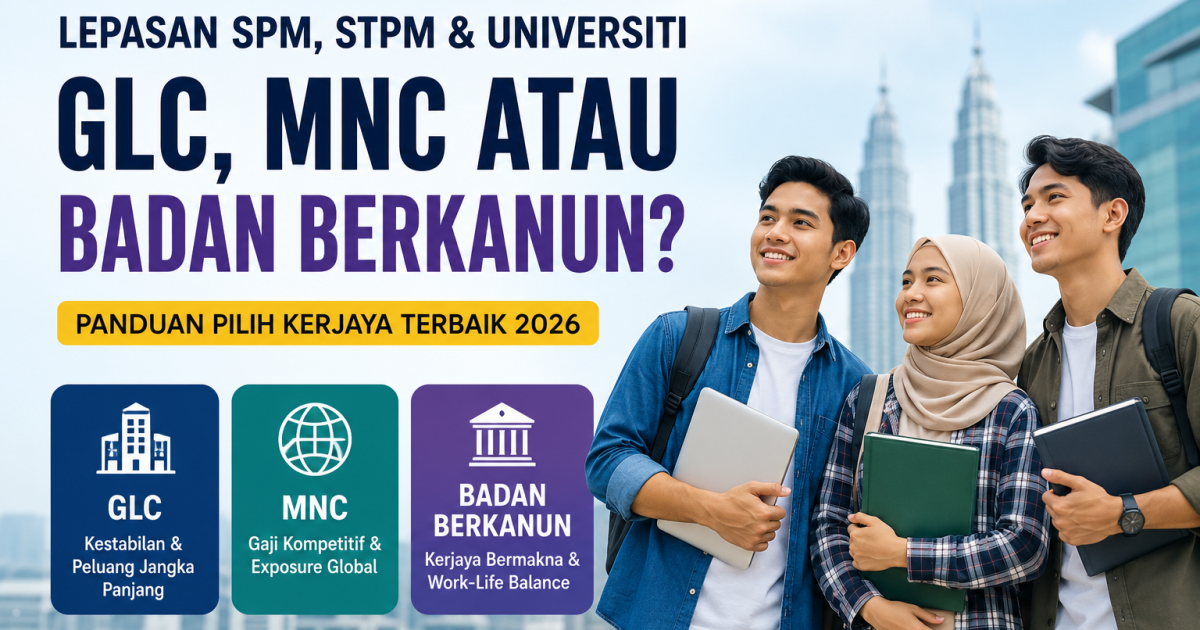Lepasan SPM, STPM & Universiti Wajib Tahu: Ini Beza GLC, MNC Dan Badan Berkanun Sebelum Mohon Kerja