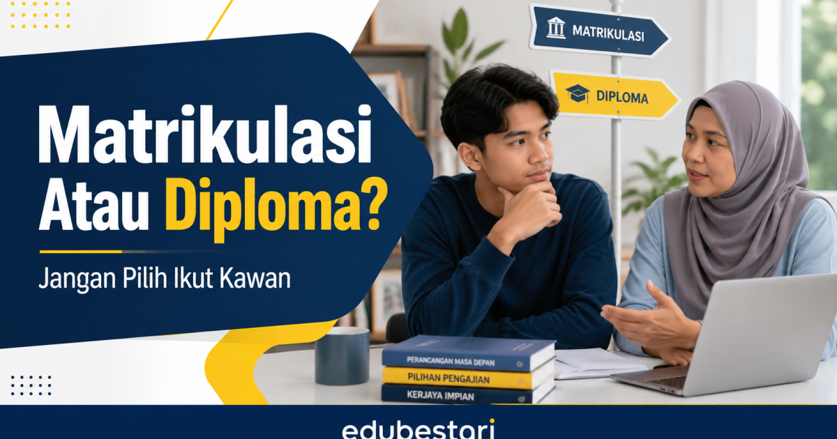 Matrikulasi Atau Diploma Selepas SPM? Jangan Pilih Ikut Kawan Sebelum Faham Beza Ini