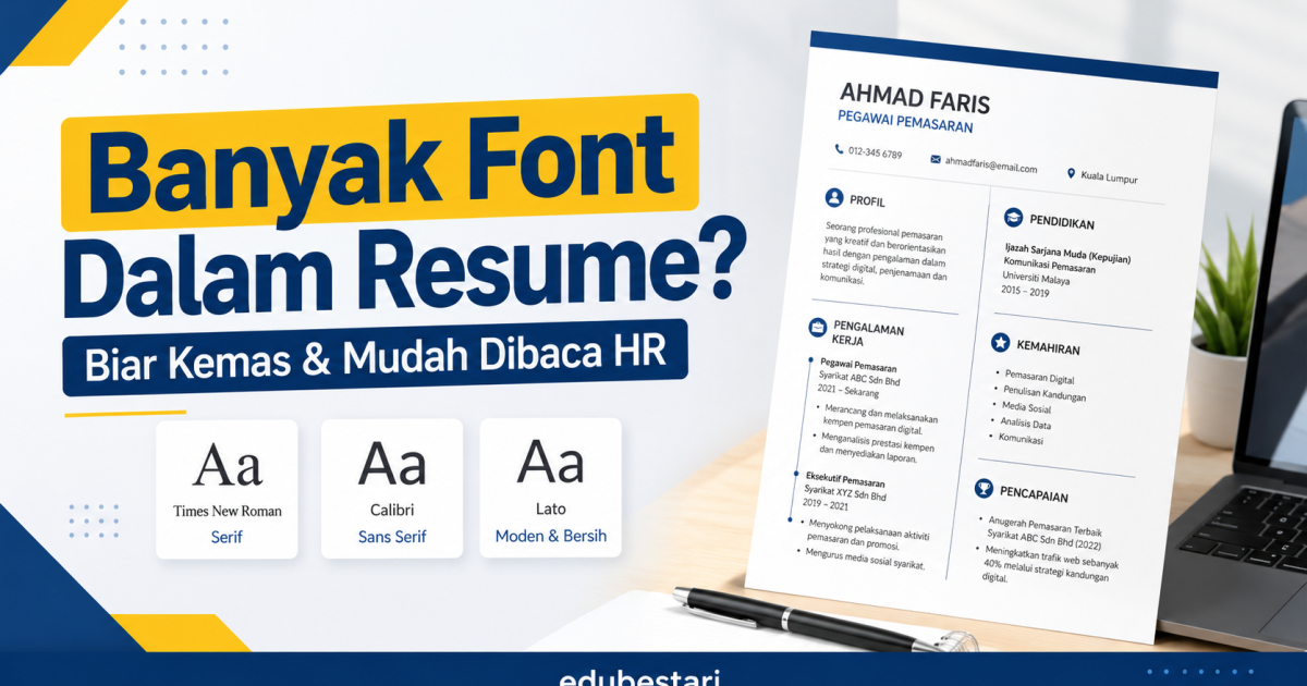 Boleh Ke Guna Banyak Font Dalam Resume? Ini Panduan Supaya Resume Nampak Kemas & Mudah Dibaca HR
