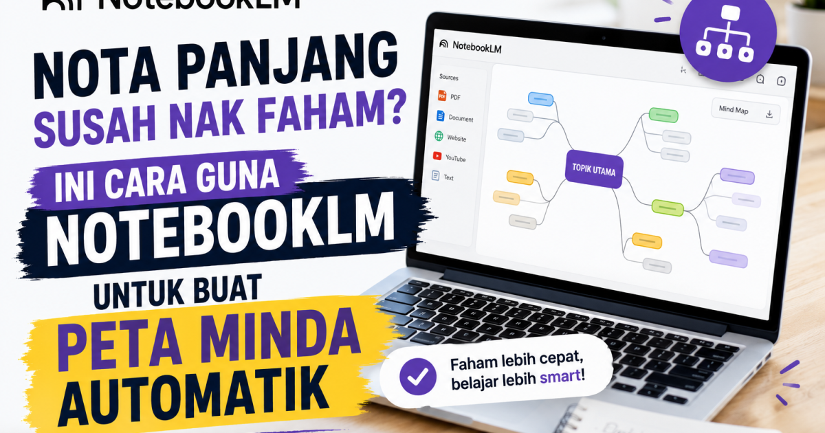 Nota Panjang Susah Nak Faham? Ini Cara Guna NotebookLM Untuk Buat Peta Minda Automatik