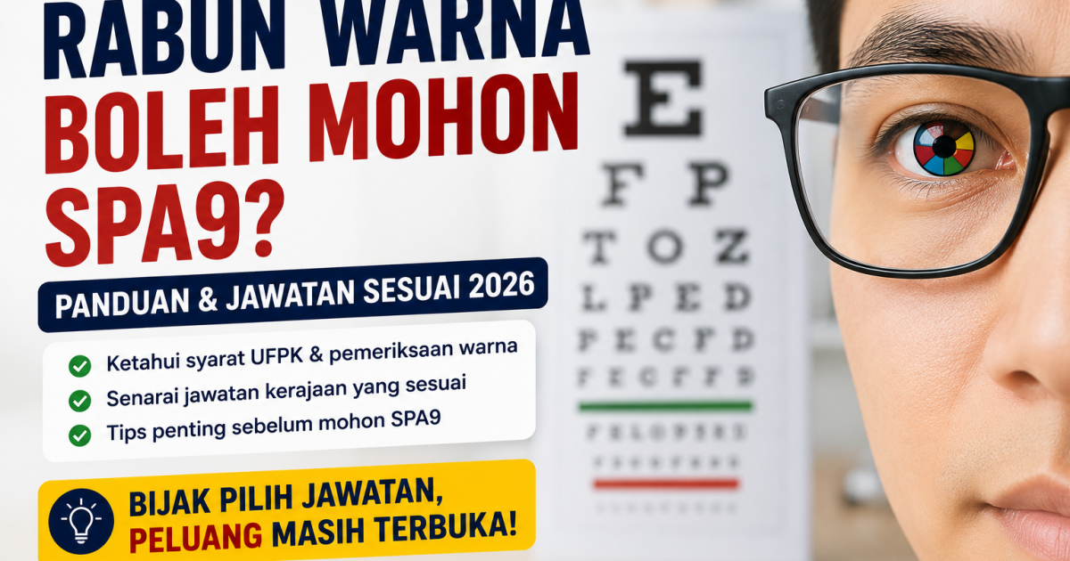 Rabun Warna Boleh Mohon SPA9? Ini Jawatan Kerajaan Yang Masih Sesuai Untuk Calon Rabun Warna Tahun 2026