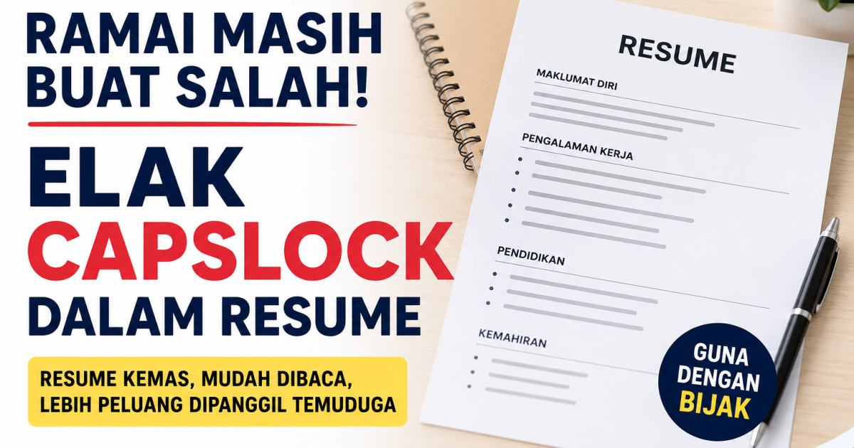 Ramai Masih Buat Salah! Ini Sebab Resume Capslock Boleh Buat Majikan Kurang Berminat