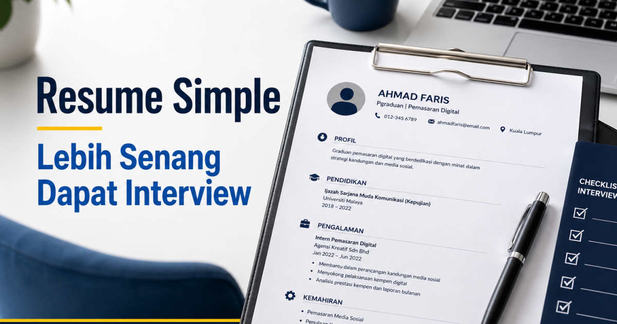 Tak Semua Skills Perlu Letak Dalam Resume: Resume Simple Kadang-Kadang Lebih Senang Dapat Interview