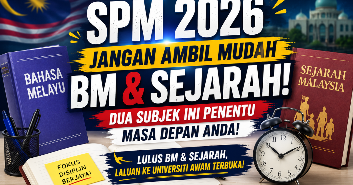 SPM 2026: Jangan Ambil Mudah BM & Sejarah, Dua Subjek Ini Penentu Layak Masuk Universiti Awam