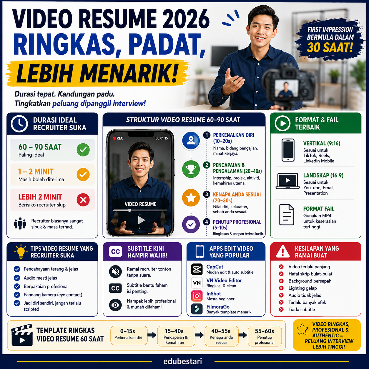 Video Resume 2026: Berapa Minit Recruiter Suka & Cara Buat Yang Lebih ...