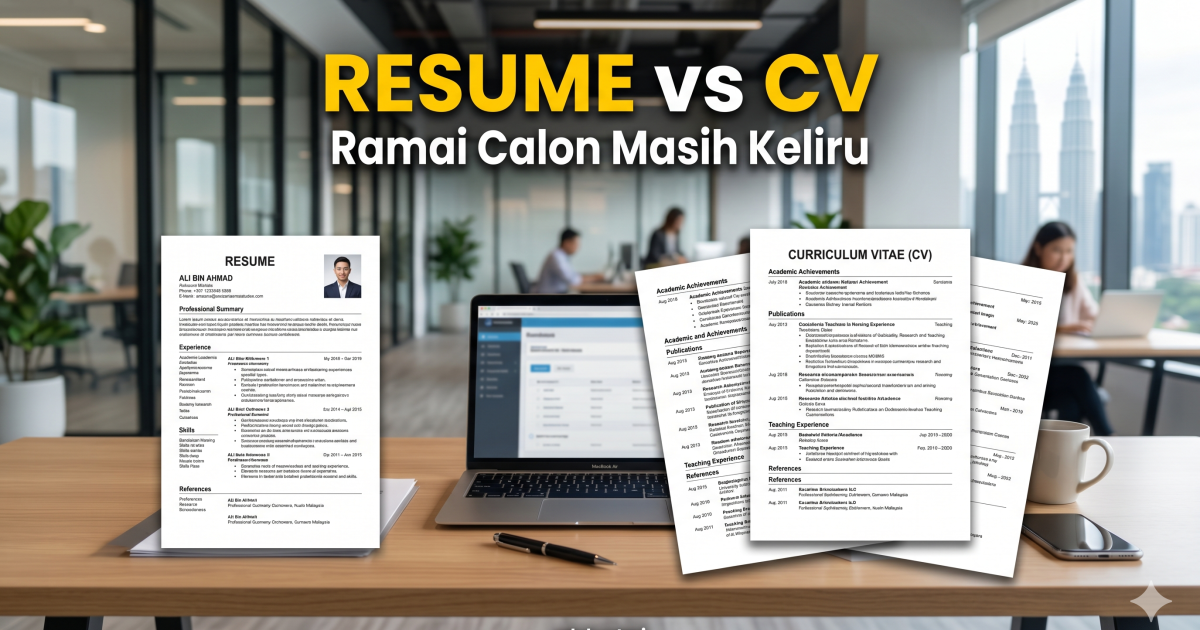 Resume Dan CV Bukan Benda Yang Sama, Ini Salah Faham Yang Ramai Calon Buat