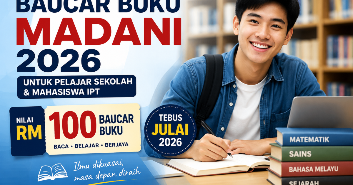 Cara Tebus Baucar Buku MADANI 2026: Panduan Untuk Pelajar Sekolah & Mahasiswa IPT