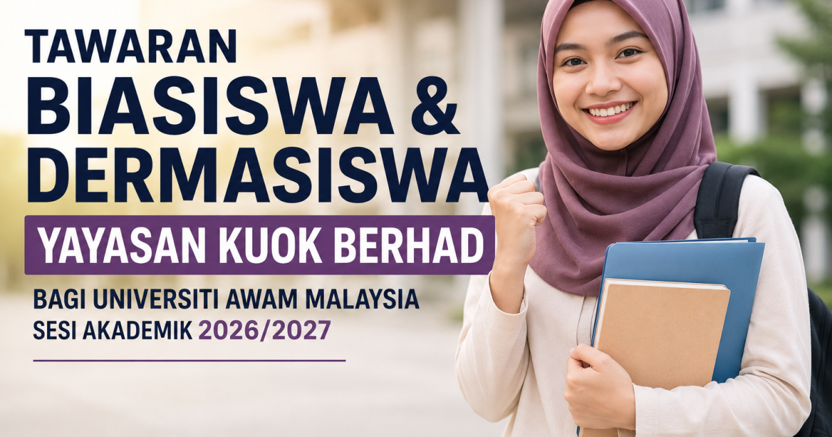 Tawaran Biasiswa & Dermasiswa Yayasan Kuok Berhad Bagi Universiti Awam Malaysia Sesi Akademik 2026/2027